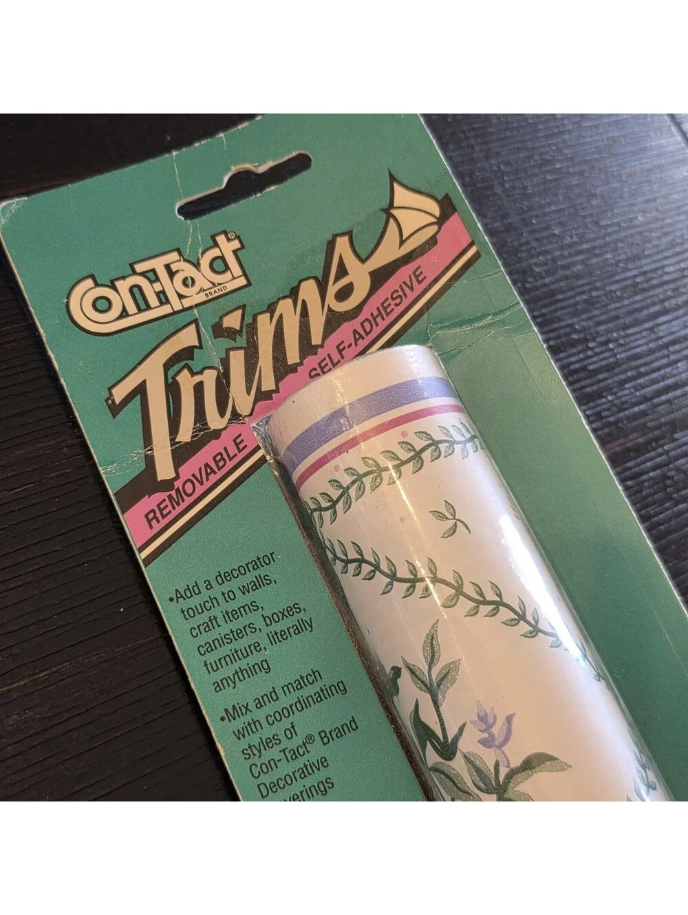 Vintage 1991 Herb Garden Con-Tact Removable Adhesive Trim 15' x 6